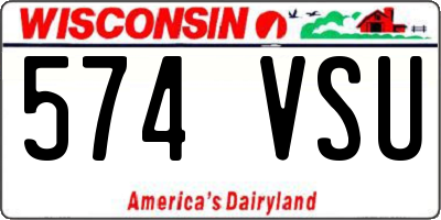 WI license plate 574VSU