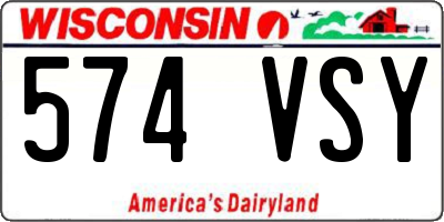 WI license plate 574VSY