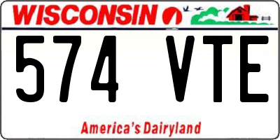 WI license plate 574VTE