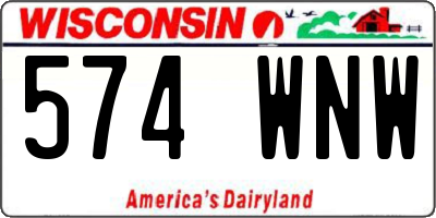 WI license plate 574WNW