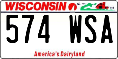 WI license plate 574WSA