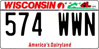 WI license plate 574WWN