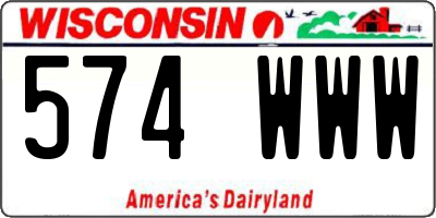 WI license plate 574WWW