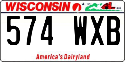 WI license plate 574WXB