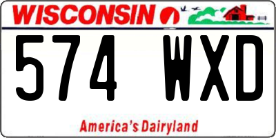 WI license plate 574WXD