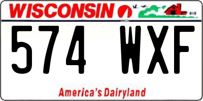 WI license plate 574WXF