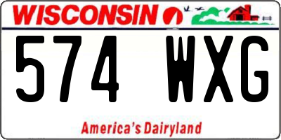 WI license plate 574WXG