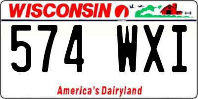 WI license plate 574WXI