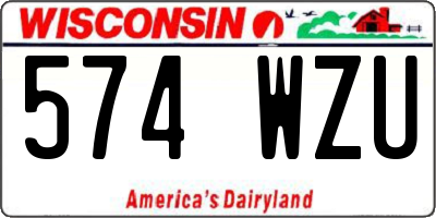 WI license plate 574WZU