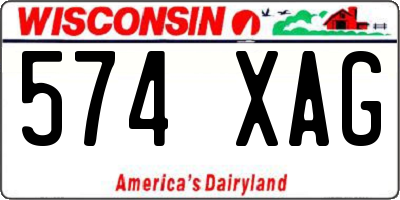 WI license plate 574XAG