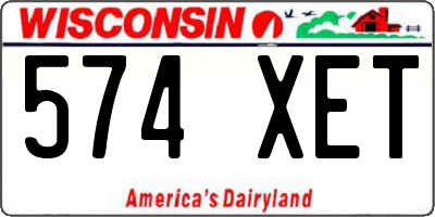 WI license plate 574XET