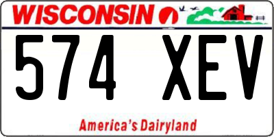WI license plate 574XEV