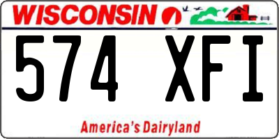 WI license plate 574XFI