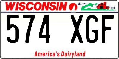WI license plate 574XGF