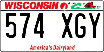 WI license plate 574XGY