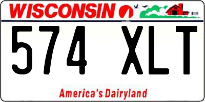 WI license plate 574XLT