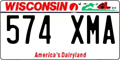 WI license plate 574XMA