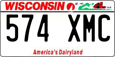 WI license plate 574XMC