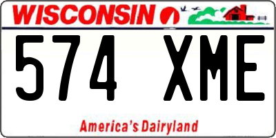 WI license plate 574XME