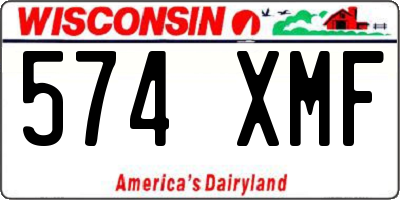 WI license plate 574XMF
