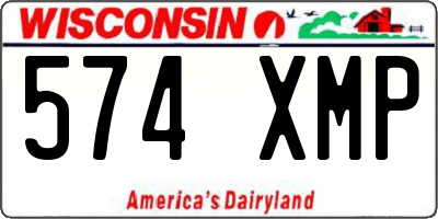 WI license plate 574XMP