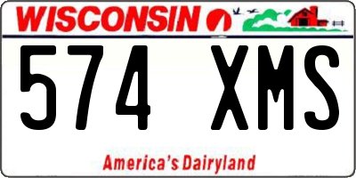 WI license plate 574XMS