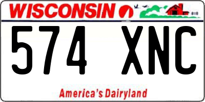 WI license plate 574XNC