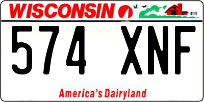 WI license plate 574XNF