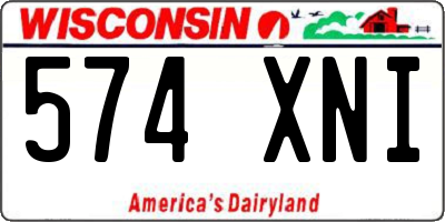 WI license plate 574XNI