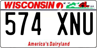 WI license plate 574XNU