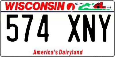 WI license plate 574XNY