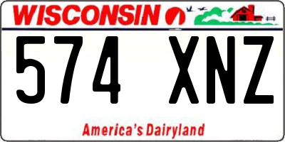 WI license plate 574XNZ