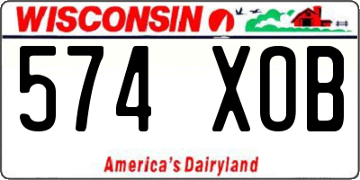 WI license plate 574XOB
