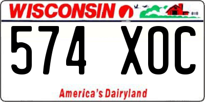 WI license plate 574XOC