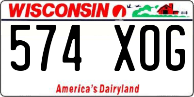 WI license plate 574XOG