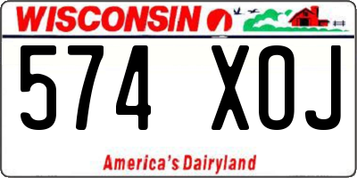 WI license plate 574XOJ