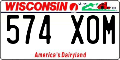 WI license plate 574XOM
