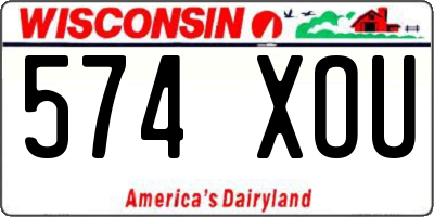 WI license plate 574XOU
