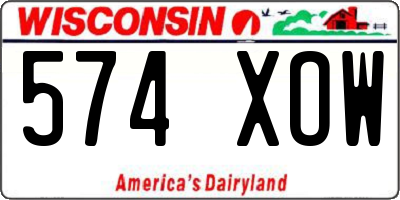 WI license plate 574XOW