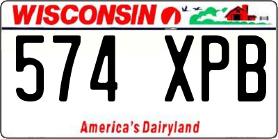 WI license plate 574XPB