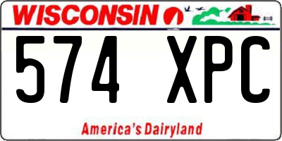 WI license plate 574XPC