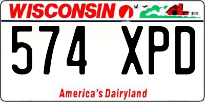 WI license plate 574XPD