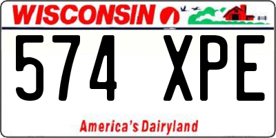 WI license plate 574XPE