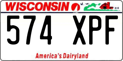 WI license plate 574XPF