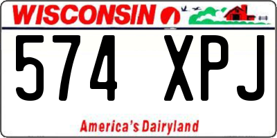 WI license plate 574XPJ
