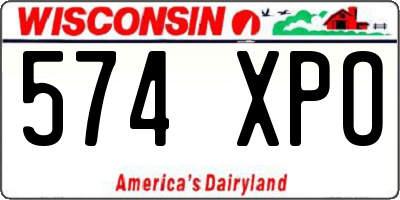 WI license plate 574XPO