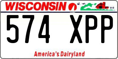 WI license plate 574XPP