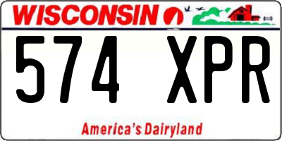 WI license plate 574XPR