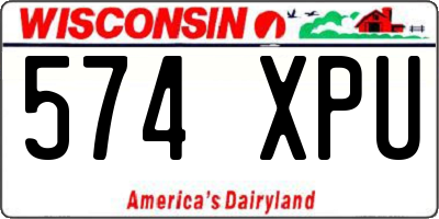 WI license plate 574XPU