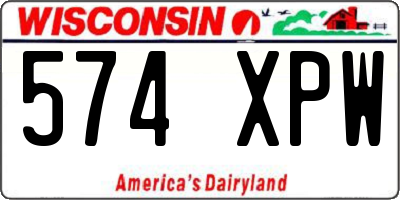 WI license plate 574XPW